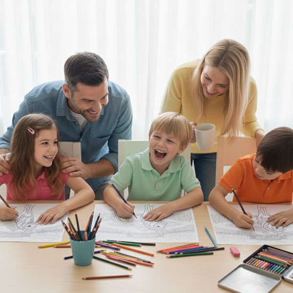 Coloring book kids unicorn